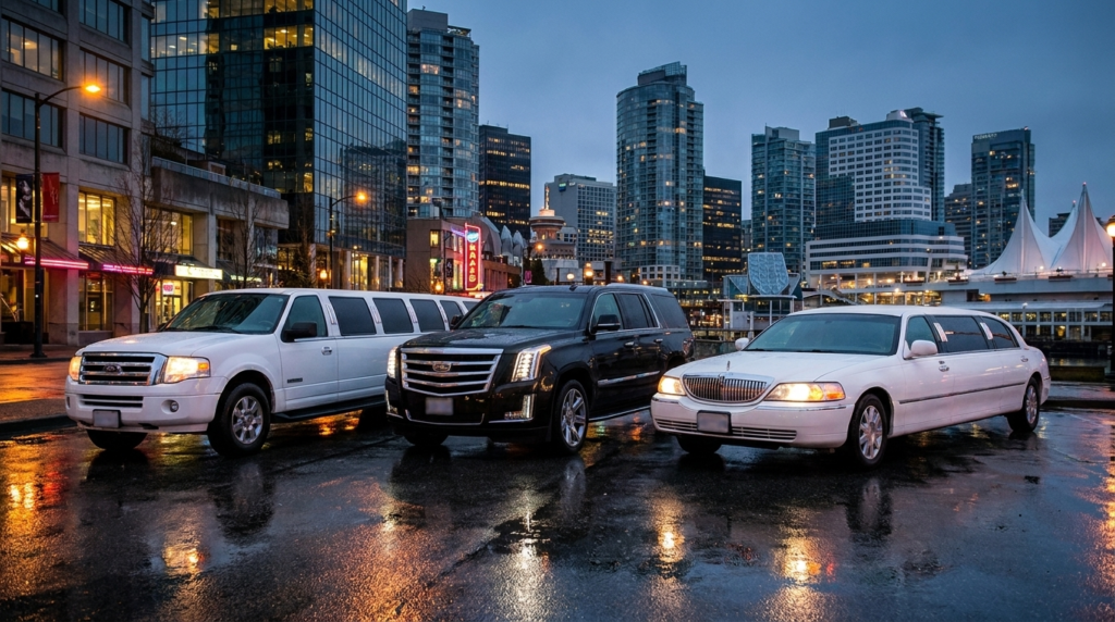a high end website hero image for a vancouver limousine service. feature the a high end website hero image for a vancouver limousine service. feature the